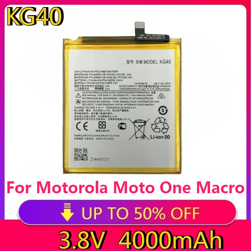 New High Quality 4000mAh KG40 Battery For Motorola Moto One Macro & G8 Play & G8 & One Macro Dual SIM XT2015-2 XT2016-1 XT2016-2
New High Quality 4000mAh KG40 Battery For Motorola Moto One Macro & G8 Play & G8 & One Macro Dual SIM XT2015-2 XT2016-1 XT2016-2