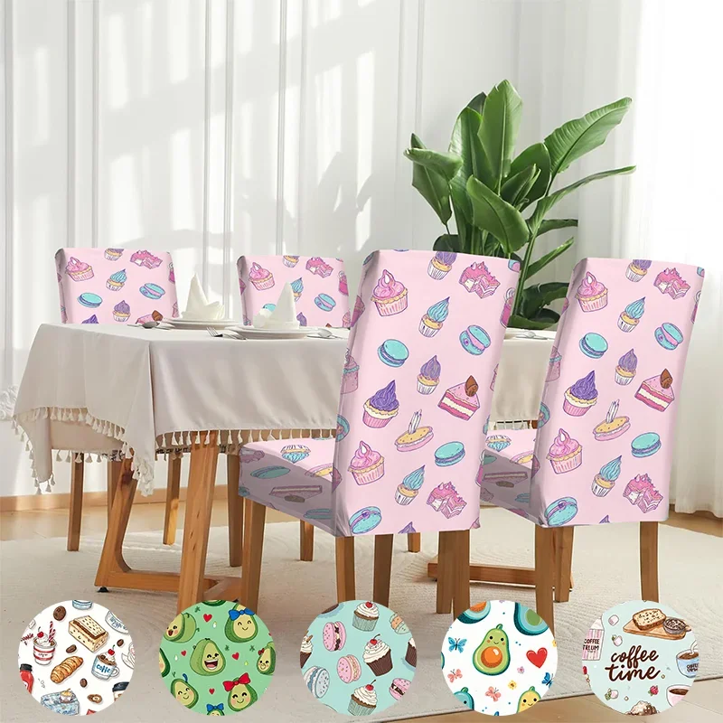 Elastic dining chair cover Dream dessert pattern fabric design Removable, washable, home dining chair cover
Elastic dining chair cover Dream dessert pattern fabric design Removable, washable, home dining chair cover