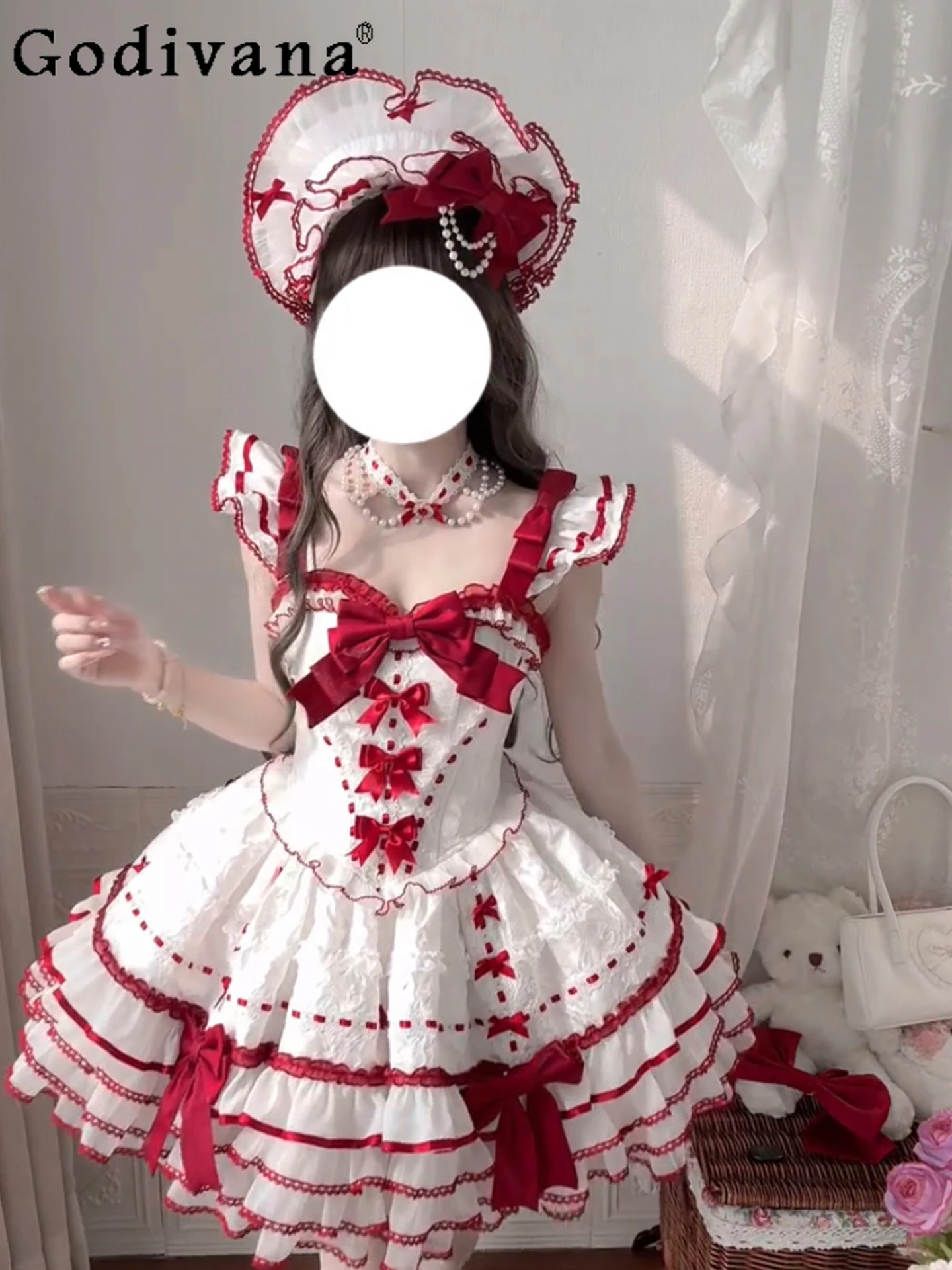 Sweet and Cute Girl Japanese Original Lolita Suspender Dress Jsk Bow Fluffy Princess Dress Daily Birthday Dresses
Sweet and Cute Girl Japanese Original Lolita Suspender Dress Jsk Bow Fluffy Princess Dress Daily Birthday Dresses