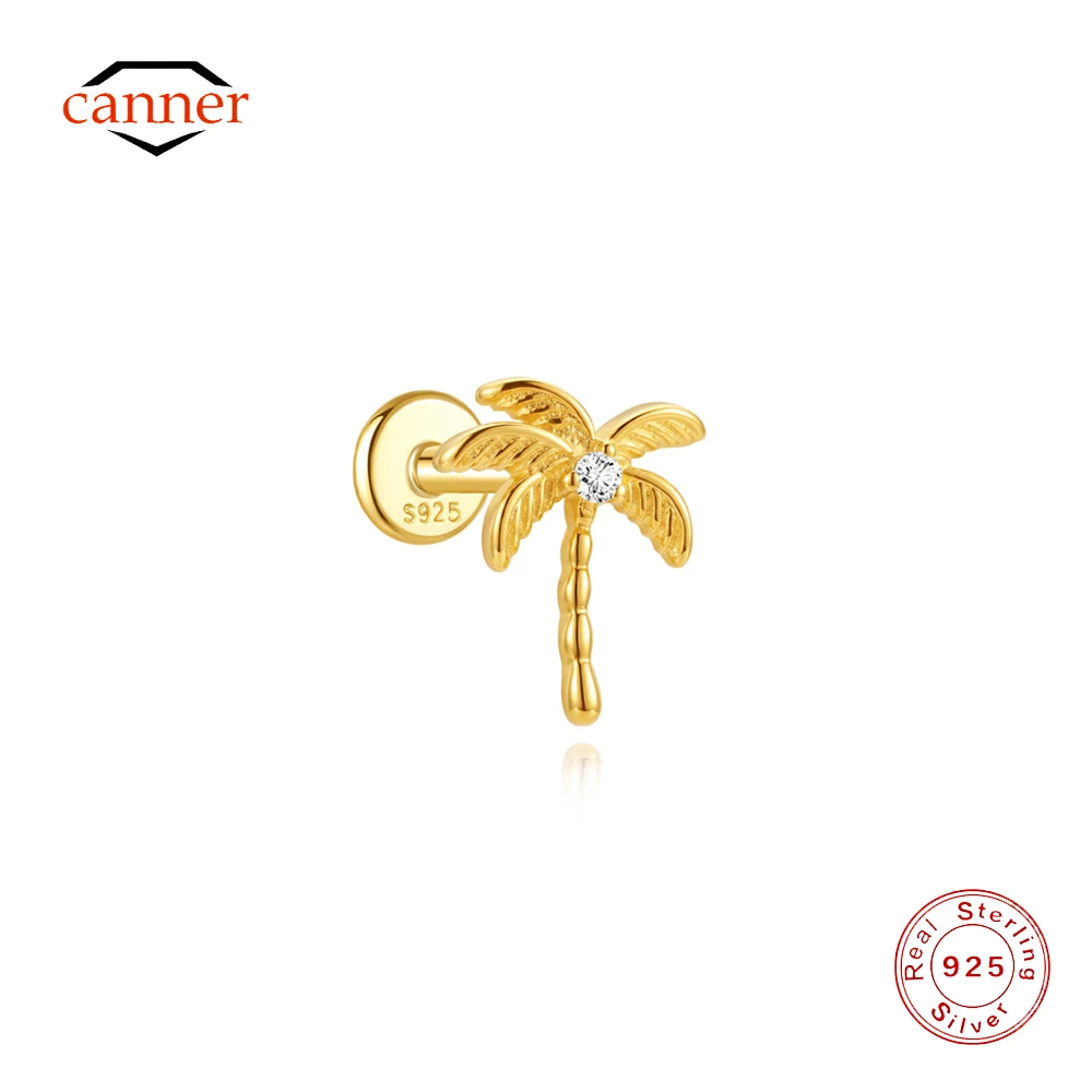 CANNER 1PC 925 Sterling Silver Palm Tree Flat Back Piercing Earring Women Cartilage Earring Tropical Vibes Summer Jewelry Gift
CANNER 1PC 925 Sterling Silver Palm Tree Flat Back Piercing Earring Women Cartilage Earring Tropical Vibes Summer Jewelry Gift
