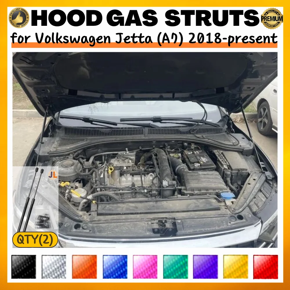 Qty(2) Стойки капота для Volkswagen Jetta (A7) 2018-настоящее время, модификация переднего капота, газовые пружины, амортизаторы, подъемные опоры, демпферы 
Qty(2) Стойки капота для Volkswagen Jetta (A7) 2018-настоящее время, модификация переднего капота, газовые пружины, амортизаторы, подъемные опоры, демпферы