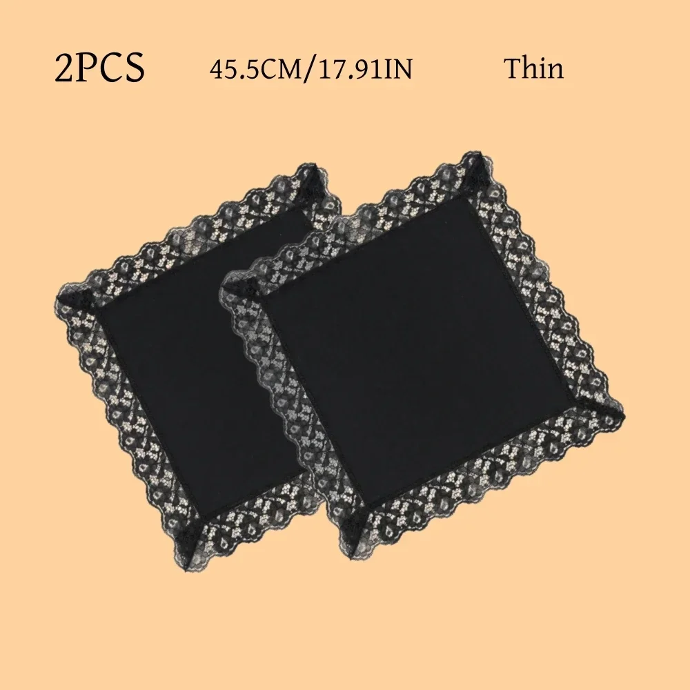 2PCS Thin Pure Cotton Black Hankies with Large Lace Trim 45.5cm / 17.91in per Piece Soft Durable Handkerchiefs for Personal Use
2PCS Thin Pure Cotton Black Hankies with Large Lace Trim 45.5cm / 17.91in per Piece Soft Durable Handkerchiefs for Personal Use