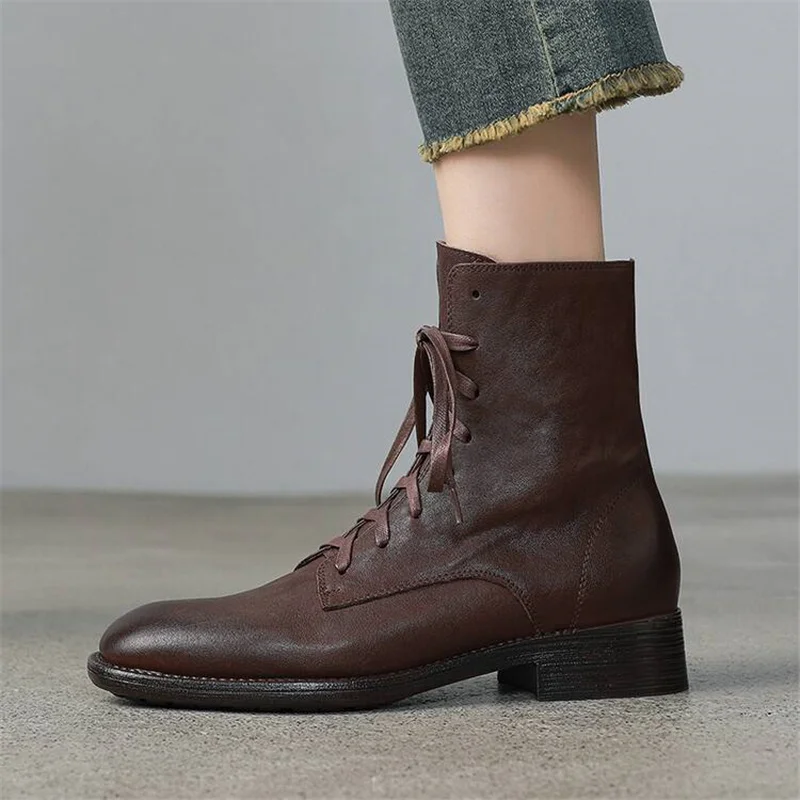 High Quality Genuine Leather Women Boots Autumn Shoes for Women Winter Boots Square Toe 3.5cm Chunky Heel Shoes MING14
High Quality Genuine Leather Women Boots Autumn Shoes for Women Winter Boots Square Toe 3.5cm Chunky Heel Shoes MING14