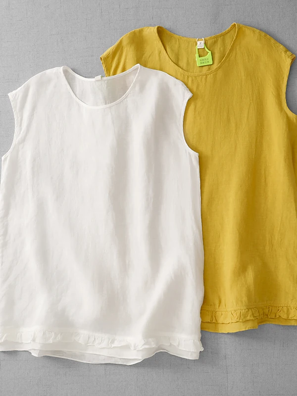 Breathable Loose Fit Women's Top round Neck Sleeveless Artistic Style Casual Comfortable Summer Shirt Large Size Fashion
Breathable Loose Fit Women's Top round Neck Sleeveless Artistic Style Casual Comfortable Summer Shirt Large Size Fashion