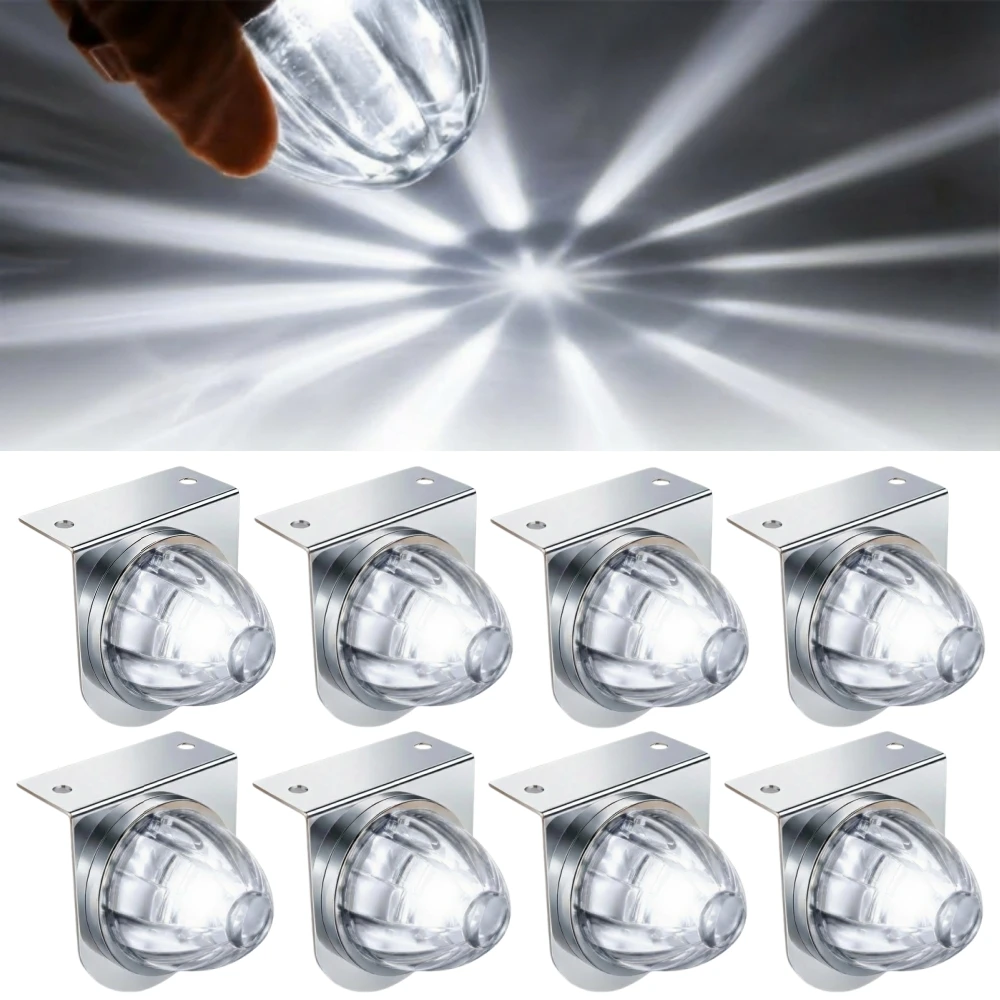 8PCS Watermelon Light Truck Star LED Side Marker Lights 12V-24V Watermelon Lights with Stainless Steel Mounting Bracket
8PCS Watermelon Light Truck Star LED Side Marker Lights 12V-24V Watermelon Lights with Stainless Steel Mounting Bracket