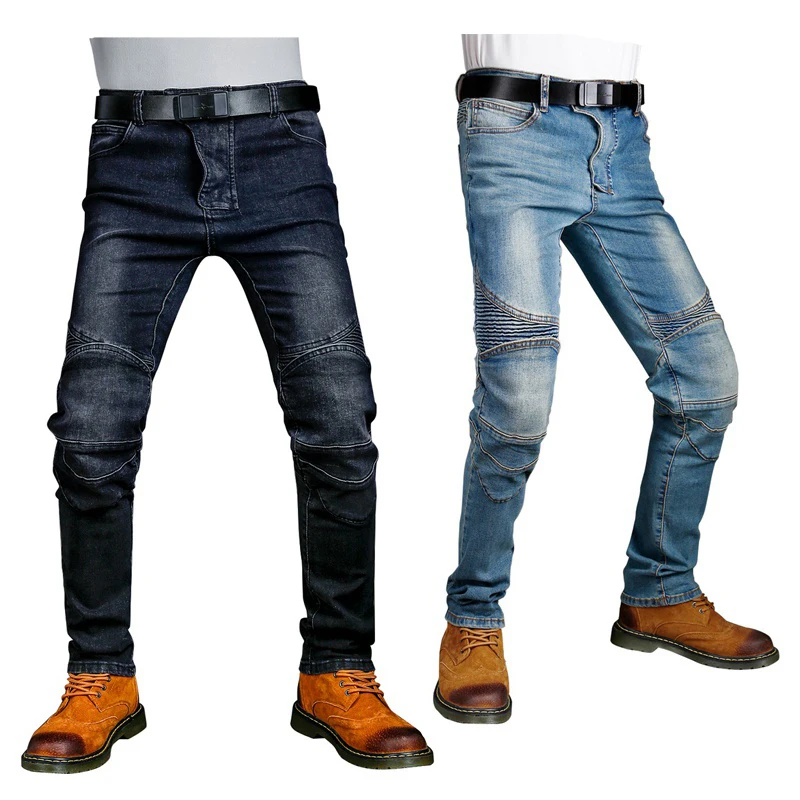 Korean version Slim man Black Motorcycle Jeans For Women Elastic Trousers Blue Motocross Riding Pants Skinny Runway Racer
Korean version Slim man Black Motorcycle Jeans For Women Elastic Trousers Blue Motocross Riding Pants Skinny Runway Racer
