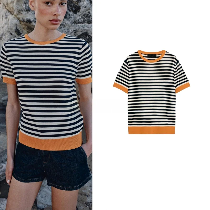 Summer New Women's Casual Style Slim Fit Striped round Neck Short Sleeve Knitted Top Polyester Fiber Standard Version Regular...
Summer New Women's Casual Style Slim Fit Striped round Neck Short Sleeve Knitted Top Polyester Fiber Standard Version Regular...