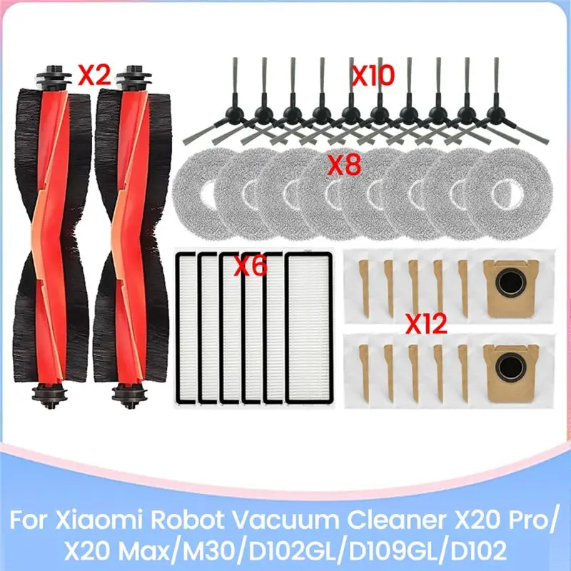 A40Z-For Xiaomi X20 Pro/X20 Max/M30/D102GL/D109GL/D102 Robot Vacuum Cleaner Spare Parts Brush Hepa Filter Mop Cloth Dust Bag
A40Z-For Xiaomi X20 Pro/X20 Max/M30/D102GL/D109GL/D102 Robot Vacuum Cleaner Spare Parts Brush Hepa Filter Mop Cloth Dust Bag