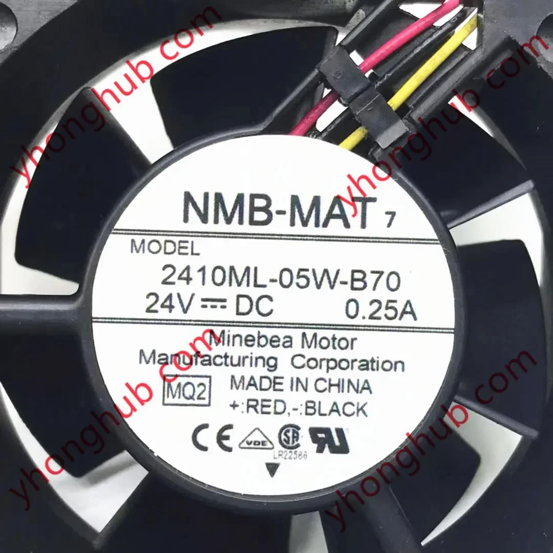 NMB-MAT 2410ML-05W-B70 MQ2 DC 24V 0.25A 60x60x25mm 3-Wire Server Cooling Fan
NMB-MAT 2410ML-05W-B70 MQ2 DC 24V 0.25A 60x60x25mm 3-Wire Server Cooling Fan