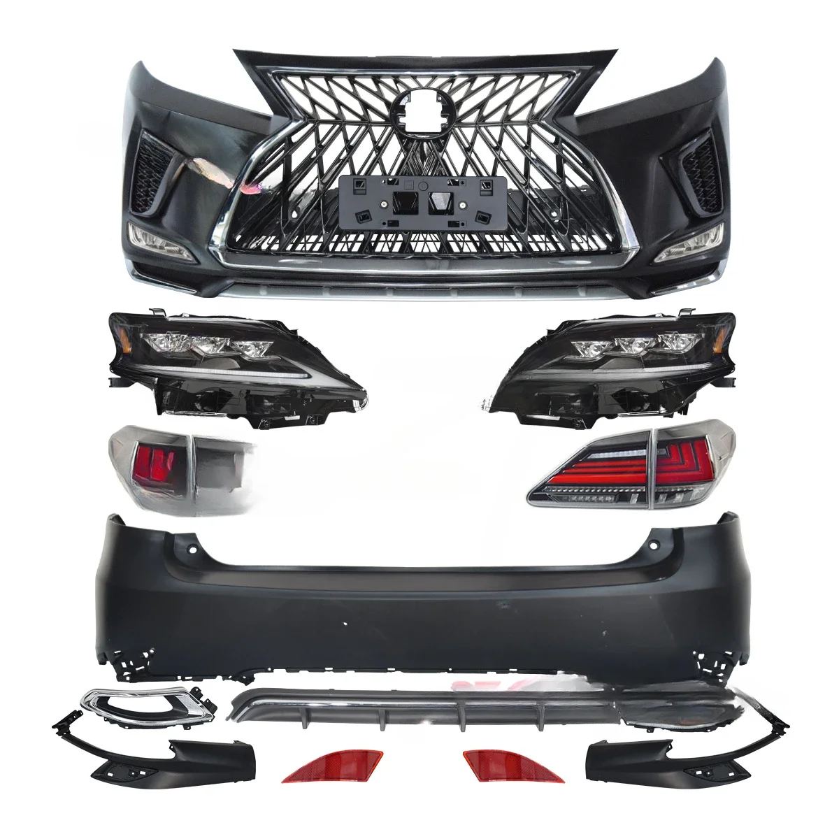 Lexus RX RX270 RX350 RX450h 2010-2015 Upgraded 2020 style front and rear bumpers triple LED headlights taillights body kit
Lexus RX RX270 RX350 RX450h 2010-2015 Upgraded 2020 style front and rear bumpers triple LED headlights taillights body kit
