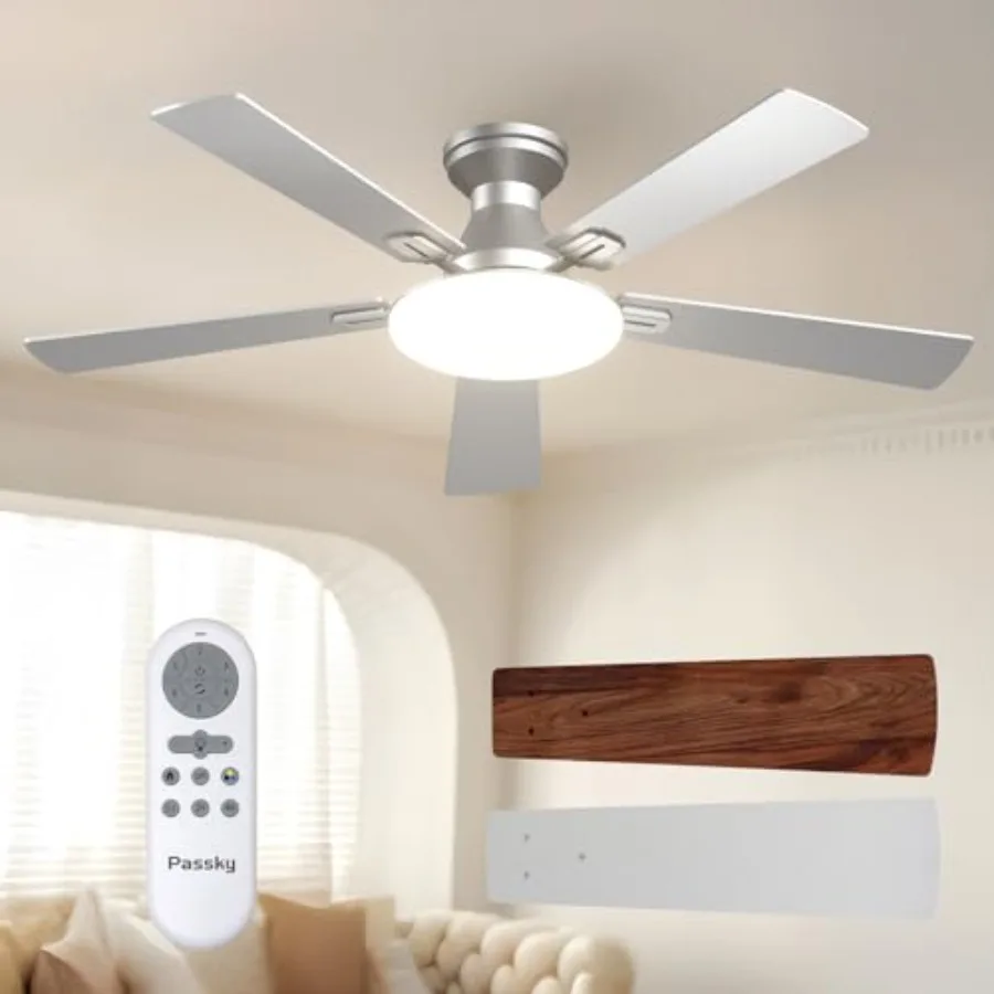 Ceilg Fans with Lights, Flush Mount Ceiling fan with Remote Control, Low Profile Ceiling Fan for Bedroom, Farmhouse, Reversible
Ceilg Fans with Lights, Flush Mount Ceiling fan with Remote Control, Low Profile Ceiling Fan for Bedroom, Farmhouse, Reversible