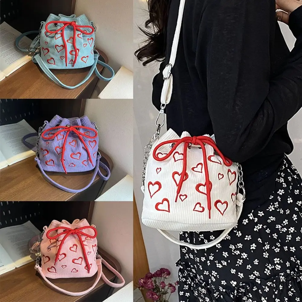 INS Corduroy Bucket Bags Large Capacity Pleated Design Hearts Embroidery Handbag Adjustable Straps with Handles
INS Corduroy Bucket Bags Large Capacity Pleated Design Hearts Embroidery Handbag Adjustable Straps with Handles