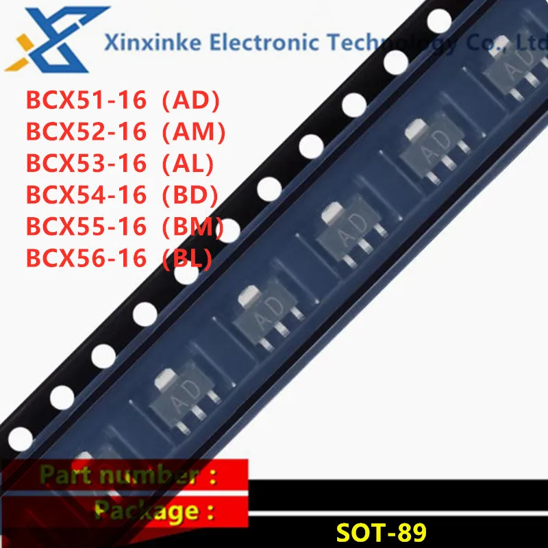 100PCS BCX51/BCX52/BCX53/BCX54/BCX55/BCX56-16 SOT-89 45V 60V 80V 1A SMD Transistor Marking:AA AM AL BD BM BL
100PCS BCX51/BCX52/BCX53/BCX54/BCX55/BCX56-16 SOT-89 45V 60V 80V 1A SMD Transistor Marking:AA AM AL BD BM BL