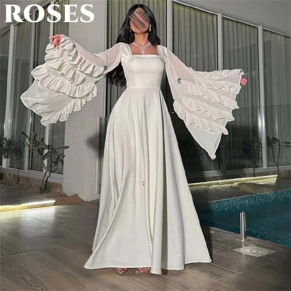 ROSES White Long Party Dress A-Line Stain Puffy Sleeves with Pleats Night Dress Saudi Arabia Evening Celebrity Dress Customized
ROSES White Long Party Dress A-Line Stain Puffy Sleeves with Pleats Night Dress Saudi Arabia Evening Celebrity Dress Customized