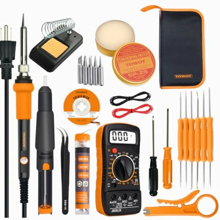 Soldering Iron Kit Electronic Soldering Iron 60W Adjustable Temperature Deoldering Pump Tin Wire Solder Wick Tweezers Solering
Soldering Iron Kit Electronic Soldering Iron 60W Adjustable Temperature Deoldering Pump Tin Wire Solder Wick Tweezers Solering