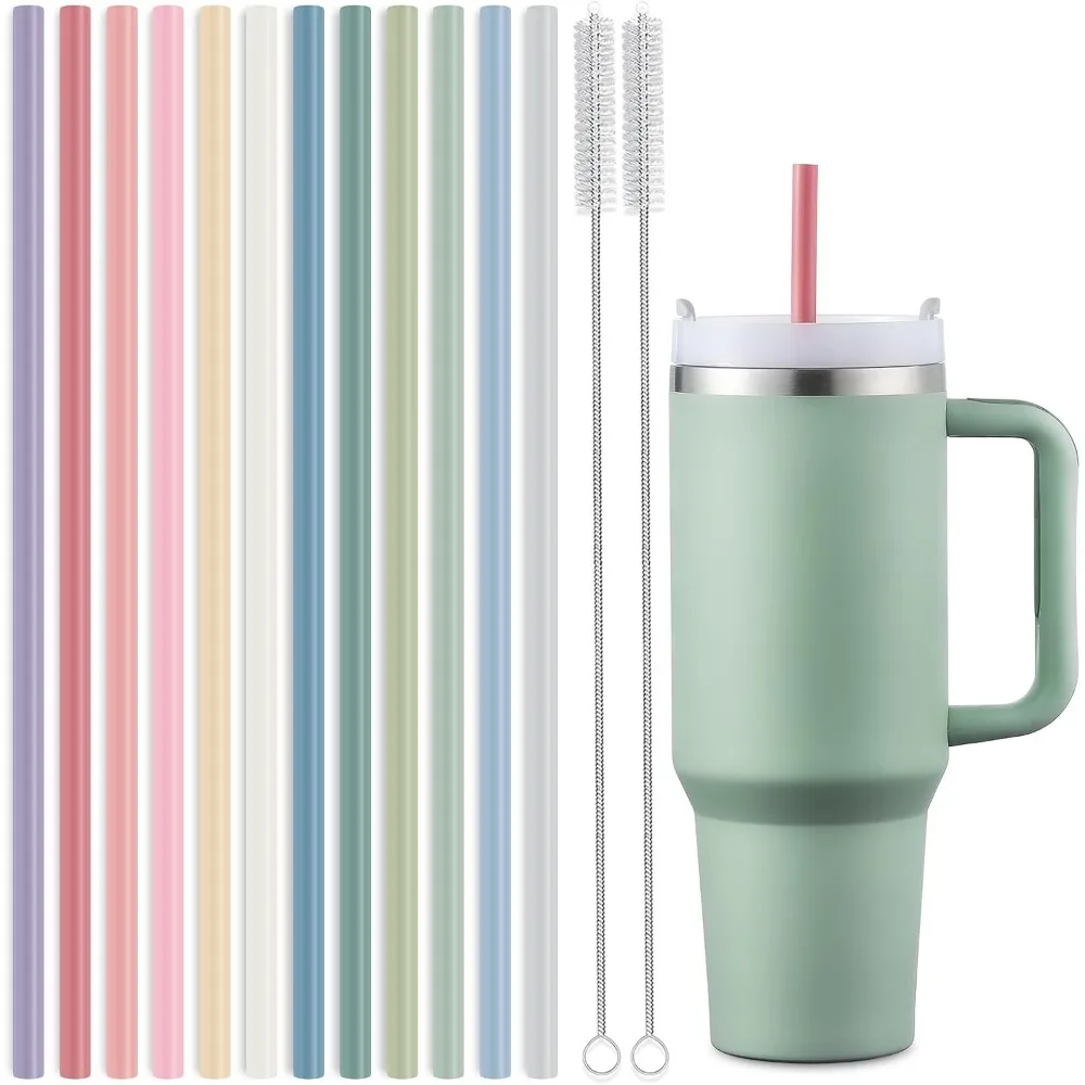 12-Pack Long Silicone Reusable Straws for Stanley Cups 40 oz 30 oz Tumblers Replacement Straws with 2 Cleaning Brushes
12-Pack Long Silicone Reusable Straws for Stanley Cups 40 oz 30 oz Tumblers Replacement Straws with 2 Cleaning Brushes