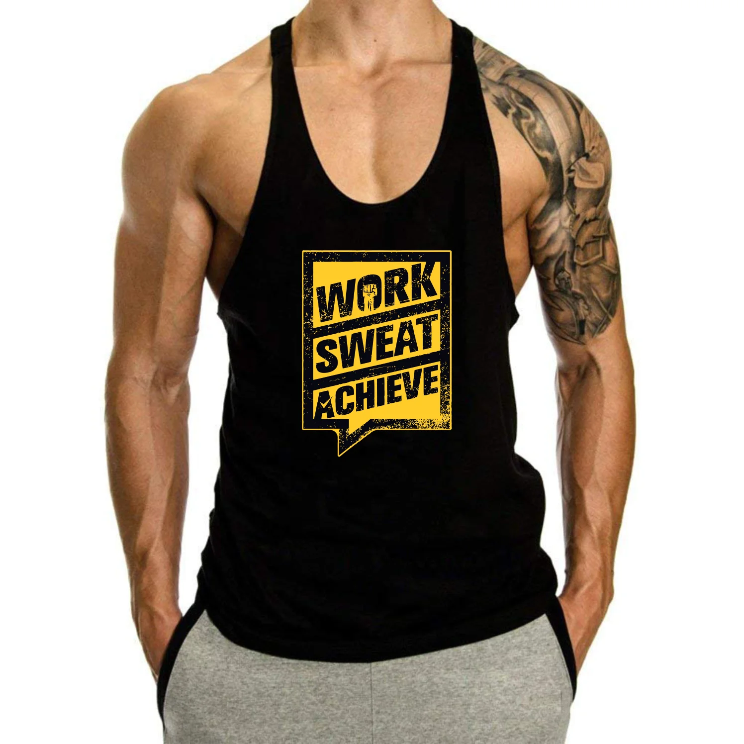 Summer Fitness Men's Tank Top Simple Letter Print Caual Crew Neck Sleeveless T-shirt Oversize Breathable Quick Drying Daily Vest 
Summer Fitness Men's Tank Top Simple Letter Print Caual Crew Neck Sleeveless T-shirt Oversize Breathable Quick Drying Daily Vest