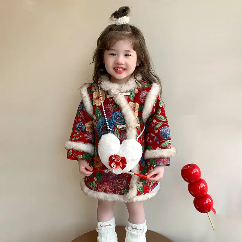 Girls Red New Year Fleece Thick Dress Children 2024 New Autumn Winter Fashion Simple Casual Dress Korean Simple Style Clothes
Girls Red New Year Fleece Thick Dress Children 2024 New Autumn Winter Fashion Simple Casual Dress Korean Simple Style Clothes