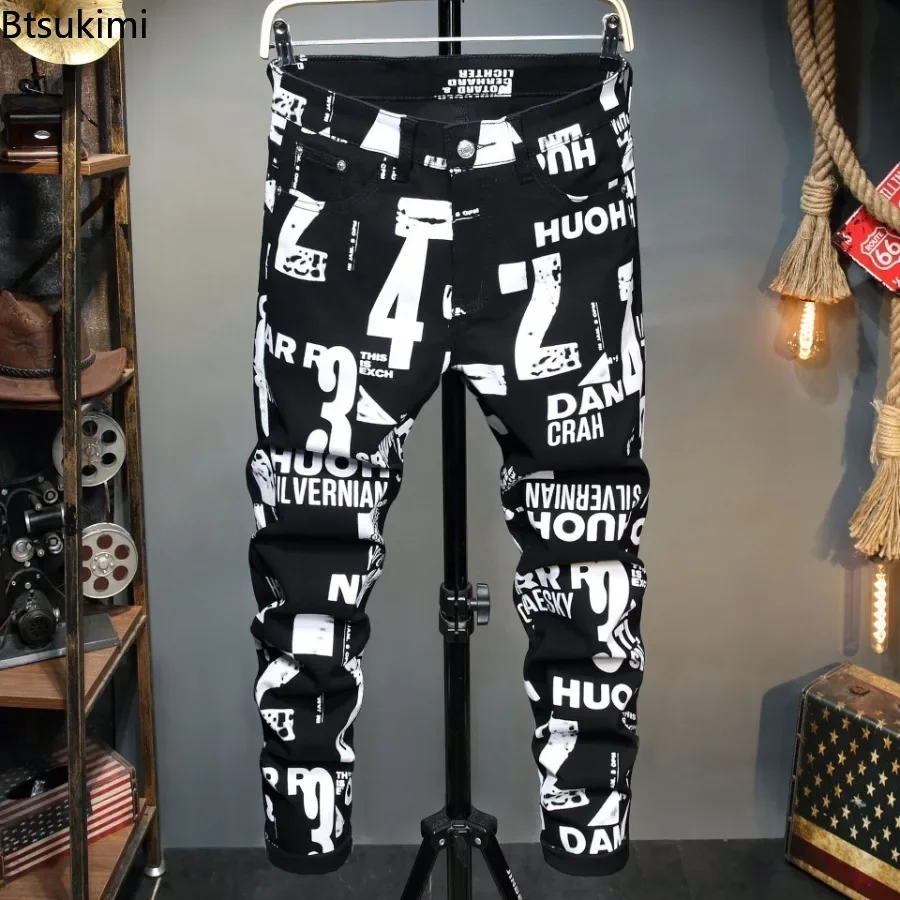 2025 New Men's Letter Printed Jeans Trend Street Style Casual Hip Hop Trousers Men Elastic Slim Denim Pants Fashion Pencil Pants
2025 New Men's Letter Printed Jeans Trend Street Style Casual Hip Hop Trousers Men Elastic Slim Denim Pants Fashion Pencil Pants