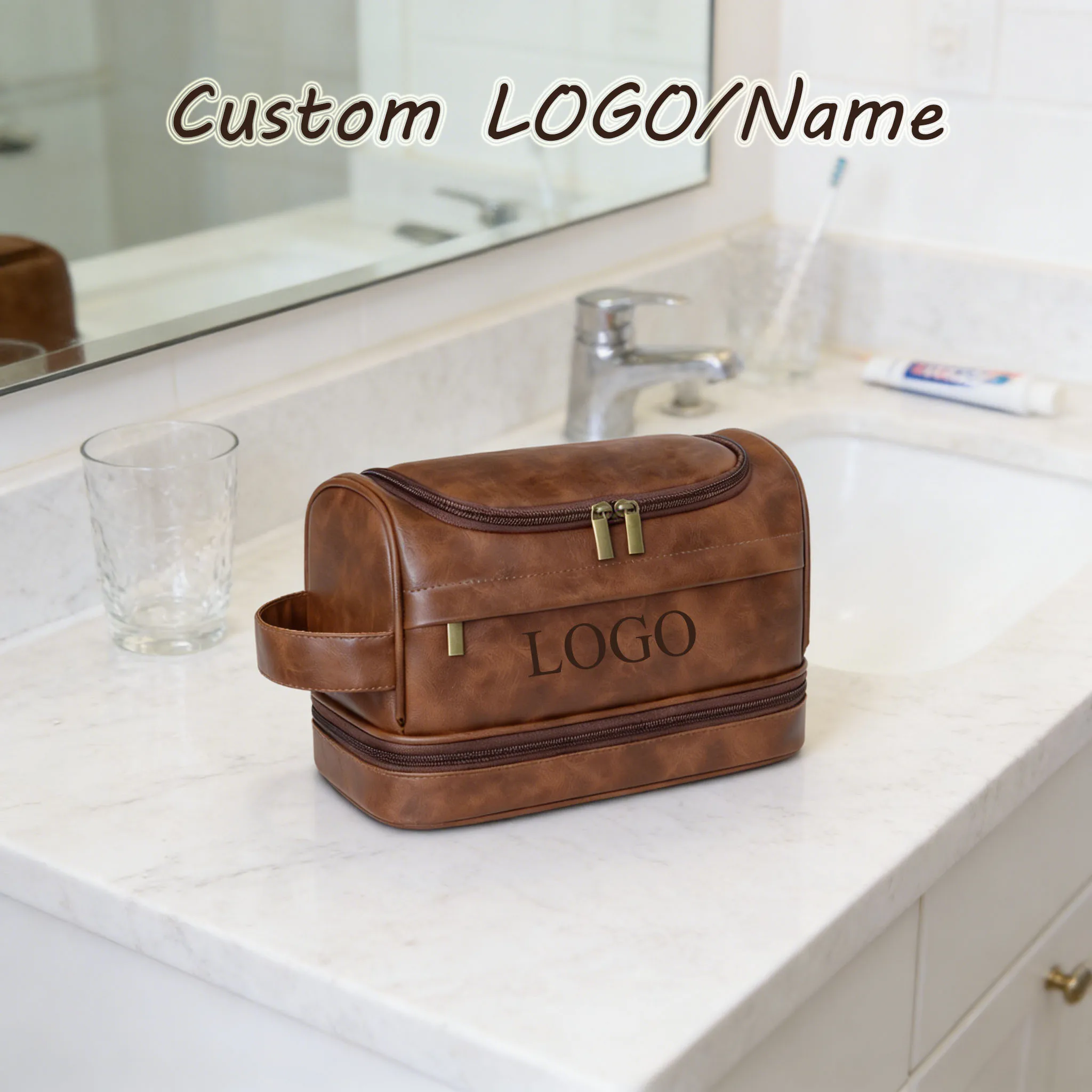 Customizable LOGO New Hanging Makeup Bag Large Capacity PU Leather Double Layered Travel Essentials Organizer Cosmetic Wash Bag
Customizable LOGO New Hanging Makeup Bag Large Capacity PU Leather Double Layered Travel Essentials Organizer Cosmetic Wash Bag