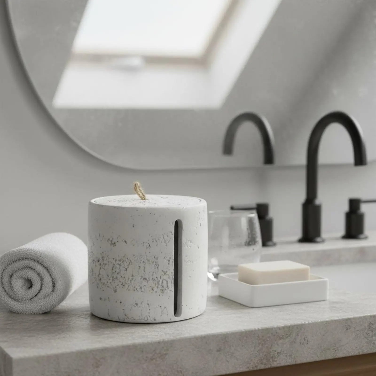 Travertine Design Tissue Canister Minimalist Design Round Toilet Paper Holder Cylindrical Tissue Box Handmade Bathroom Organizer
Travertine Design Tissue Canister Minimalist Design Round Toilet Paper Holder Cylindrical Tissue Box Handmade Bathroom Organizer