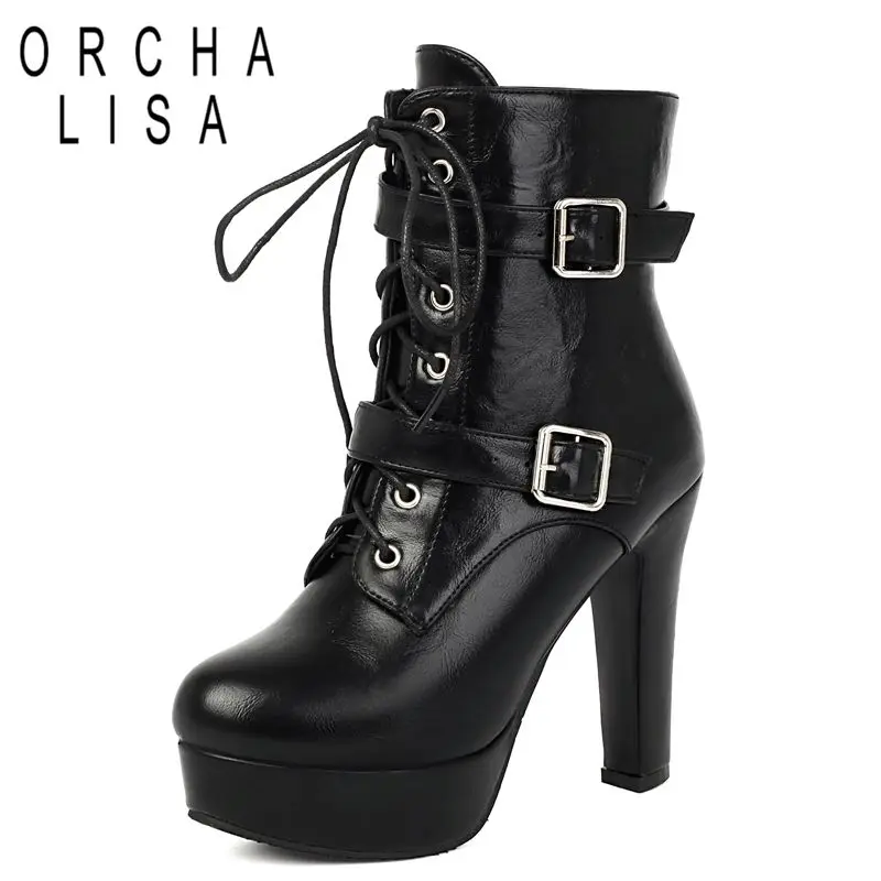 ORCHA LISA Luxury New Women Ankle Boots Round Toe 13cm Block Heels 3cm Platform Zipper Lace Up Extended Size 45 46 47 Party Bota
ORCHA LISA Luxury New Women Ankle Boots Round Toe 13cm Block Heels 3cm Platform Zipper Lace Up Extended Size 45 46 47 Party Bota