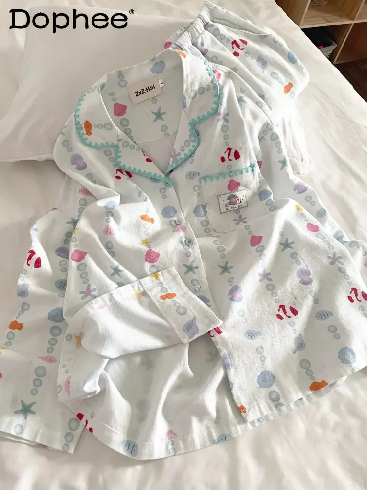 2025 Autumn New Pure Cotton Brushed Long Sleeve Pajamas Wearable Homewear Set for Women
2025 Autumn New Pure Cotton Brushed Long Sleeve Pajamas Wearable Homewear Set for Women