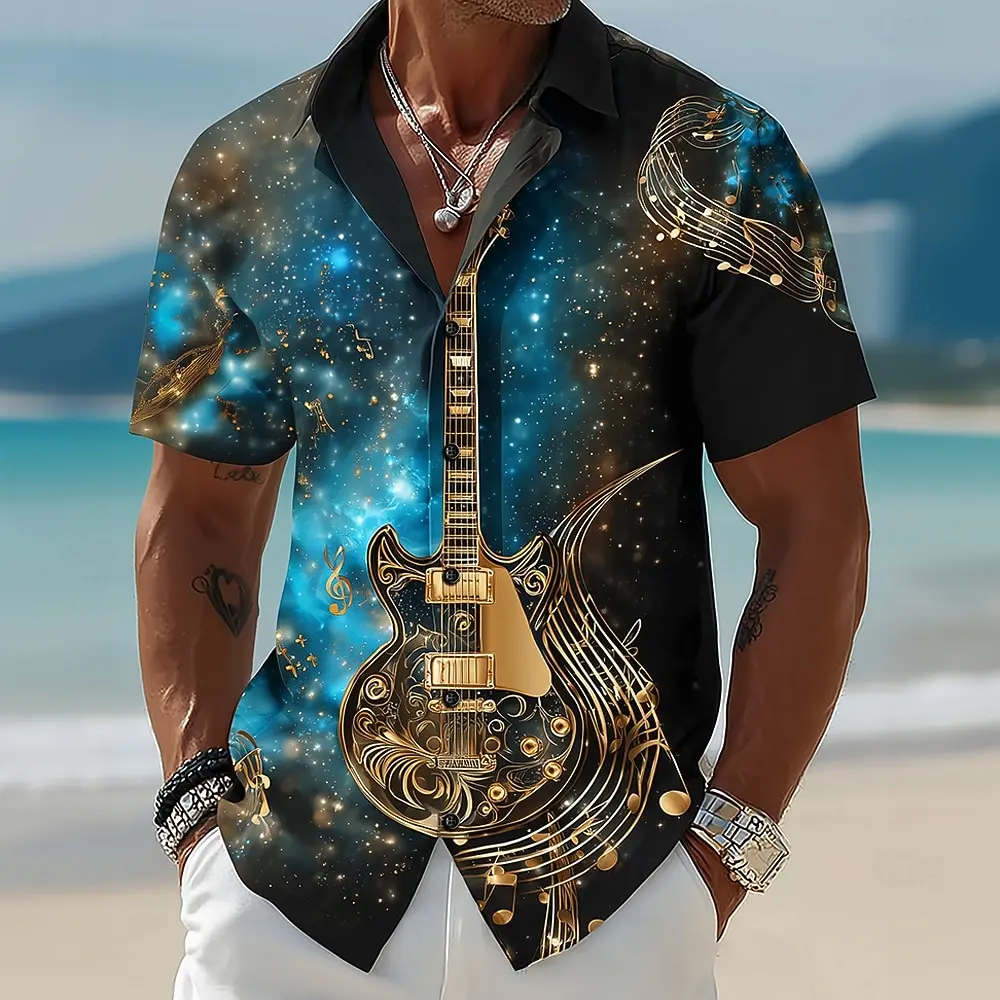 Men's Short Sleeve Starry Sky Guitar Music Shirt 3D Print Button Up Turndown Collar Shirts Red Purple Brown Green for Summer
Men's Short Sleeve Starry Sky Guitar Music Shirt 3D Print Button Up Turndown Collar Shirts Red Purple Brown Green for Summer