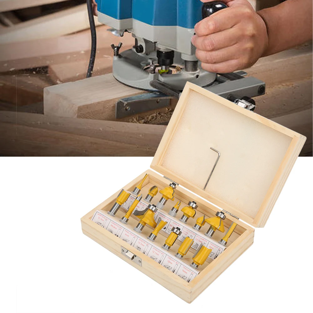 Woodworking Tool Carbide Router Bit Woodworking Milling Cutter Kit with Storage Box Milling Router Bit Woodworking Tool