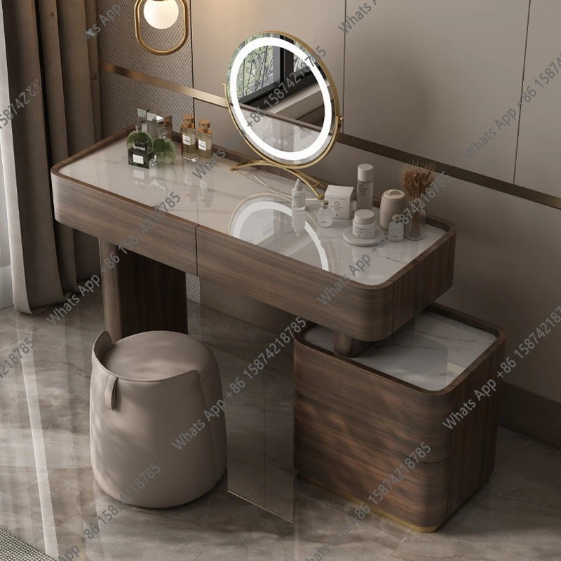 Italian light luxury designer high-end walnut color dresser modern minimalist bedroom small apartment retractable makeup table
Italian light luxury designer high-end walnut color dresser modern minimalist bedroom small apartment retractable makeup table