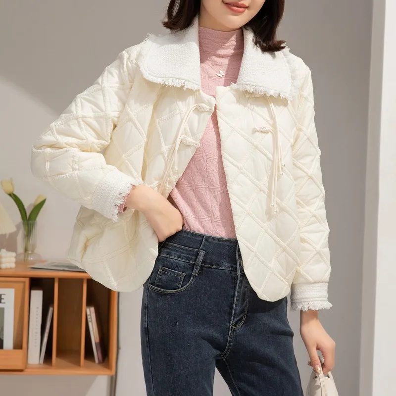 Women's Short Cotton Suit Diamond Patchwork Retro Button Solid Color Jacket Clothes
Women's Short Cotton Suit Diamond Patchwork Retro Button Solid Color Jacket Clothes