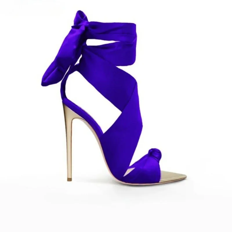 Purple Yellow Green Silk Cross Bandage Back Sandals Thin Gold High Heels Pointy Peep Toe Women Party Dress Shoes
Purple Yellow Green Silk Cross Bandage Back Sandals Thin Gold High Heels Pointy Peep Toe Women Party Dress Shoes
