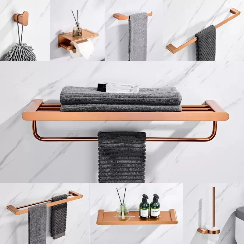 Brushed Rose Gold Bathroom Accessories Toilet Brush Storage Paper Holder Towel Bar Rail Rack Hanger Hook Soap Dish Hardware
Brushed Rose Gold Bathroom Accessories Toilet Brush Storage Paper Holder Towel Bar Rail Rack Hanger Hook Soap Dish Hardware