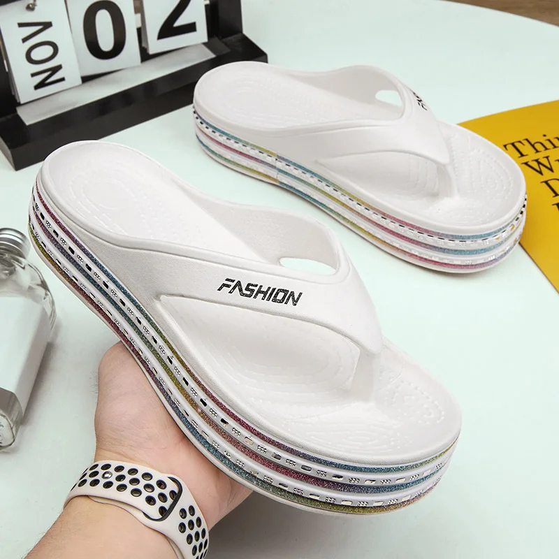 Platform Shoes Thick-Soled Beach 2022 Summer Casual Fashion Women's Rhinestones Slippers Non-Slip Outdoor Flip-Flops Sandals
Platform Shoes Thick-Soled Beach 2022 Summer Casual Fashion Women's Rhinestones Slippers Non-Slip Outdoor Flip-Flops Sandals