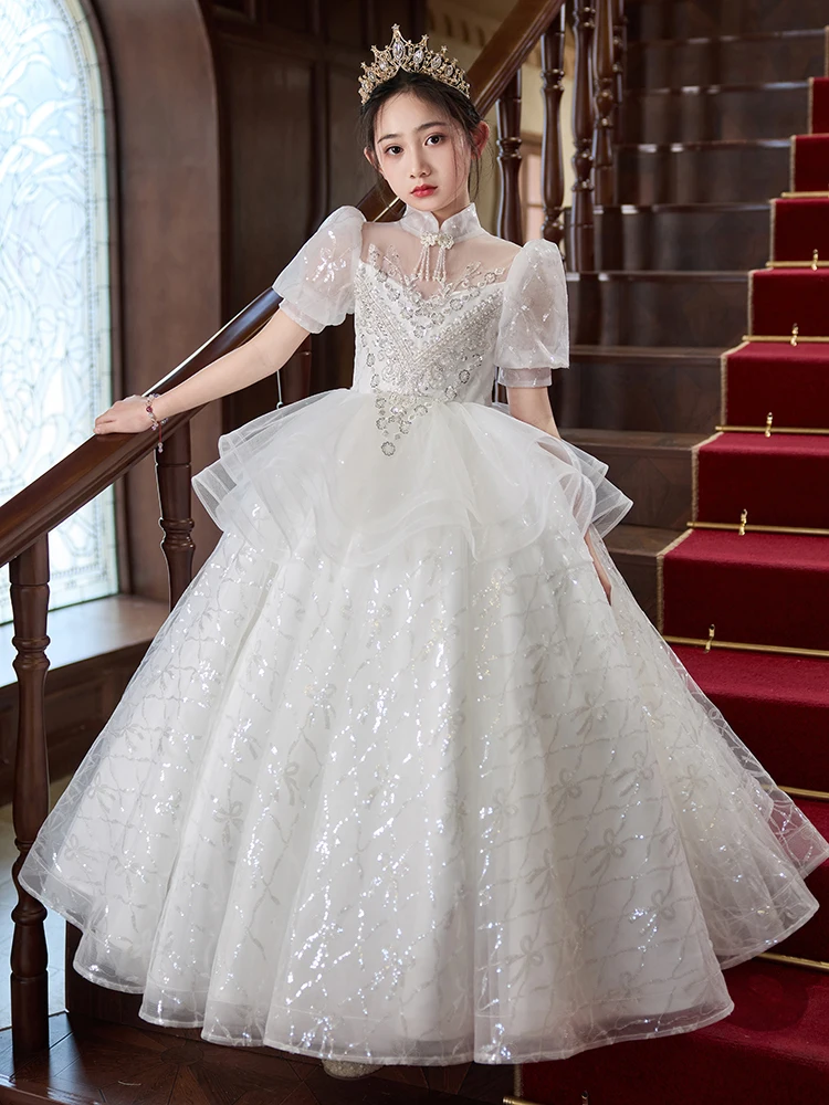 Легкое роскошное белое платье с цветочным узором для девочек, изысканный воротник-стойка, тюлевые платья принцессы с короткими рукавами, детские платья для выпускного вечера на день рождения
Легкое роскошное белое платье с цветочным узором для девочек, изысканный воротник-стойка, тюлевые платья принцессы с короткими рукавами, детские платья для выпускного вечера на день рождения