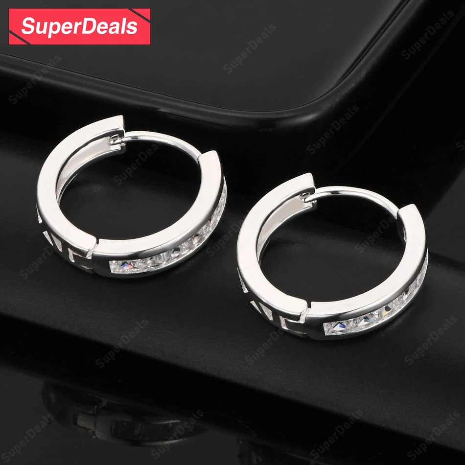 SuperDeals 19mm 925 Sterling Silver Round Ear Clip Earring Classic Zircon Lady High Jewelry Charm Wedding Gift Birthday Party
SuperDeals 19mm 925 Sterling Silver Round Ear Clip Earring Classic Zircon Lady High Jewelry Charm Wedding Gift Birthday Party