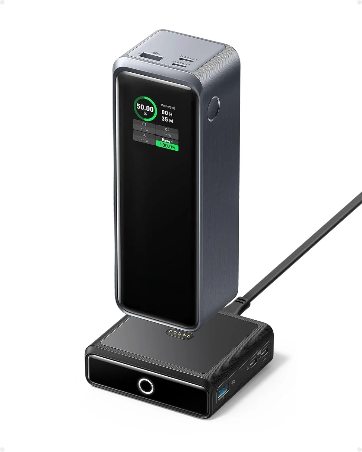 Prime 27,650mAh Power Bank (250W) with 100W Charging Base, 3-Port Portable Charger, Smart App, Compatible with iPhone 16/1
Prime 27,650mAh Power Bank (250W) with 100W Charging Base, 3-Port Portable Charger, Smart App, Compatible with iPhone 16/1