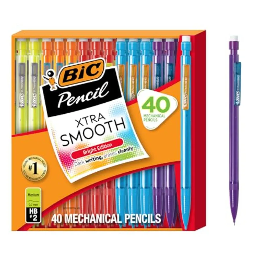 Xtra Smooth Bright Edition Mechanical Pencils, 0.7 mm Medium Point, Bulk School Supplies for Students and Teachers, 40-Count Pa
Xtra Smooth Bright Edition Mechanical Pencils, 0.7 mm Medium Point, Bulk School Supplies for Students and Teachers, 40-Count Pa