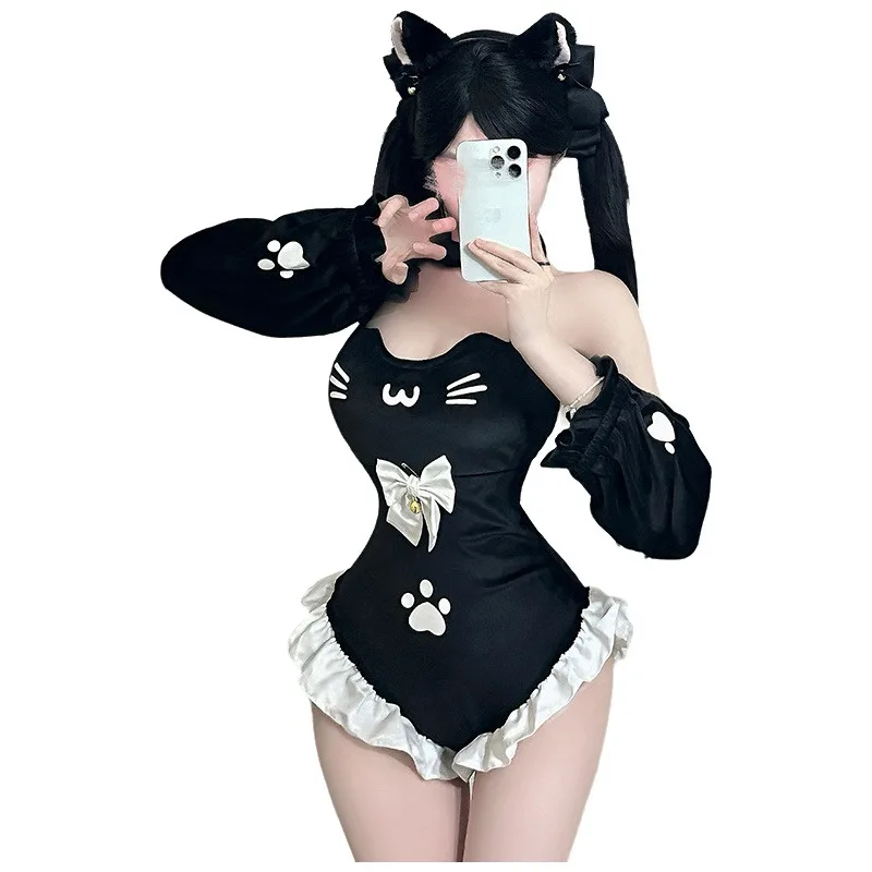 Sexy Cute Cat Maid Outfit Sexy Small Chest Pajamas Pure Desire Cute Style Uniform Dress Bowknot Bell Charming Nightclub GHM4
Sexy Cute Cat Maid Outfit Sexy Small Chest Pajamas Pure Desire Cute Style Uniform Dress Bowknot Bell Charming Nightclub GHM4