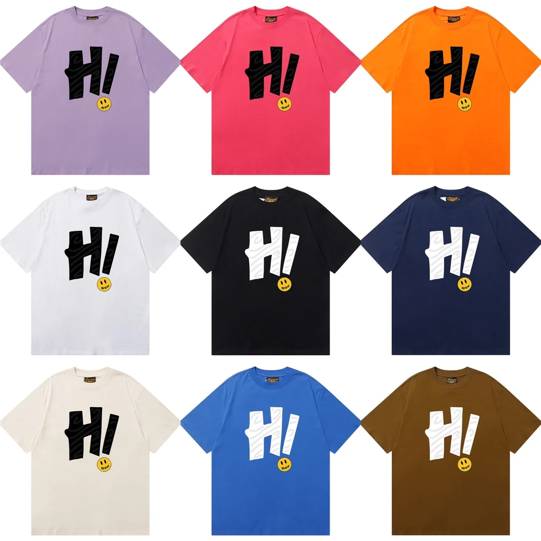 Drew House Новая мужская одежда HI Футболка с буквенным принтом логотипа мужская и женская свободная футболка с короткими рукавами с принтом Ropa hombre
Drew House Новая мужская одежда HI Футболка с буквенным принтом логотипа мужская и женская свободная футболка с короткими рукавами с принтом Ropa hombre