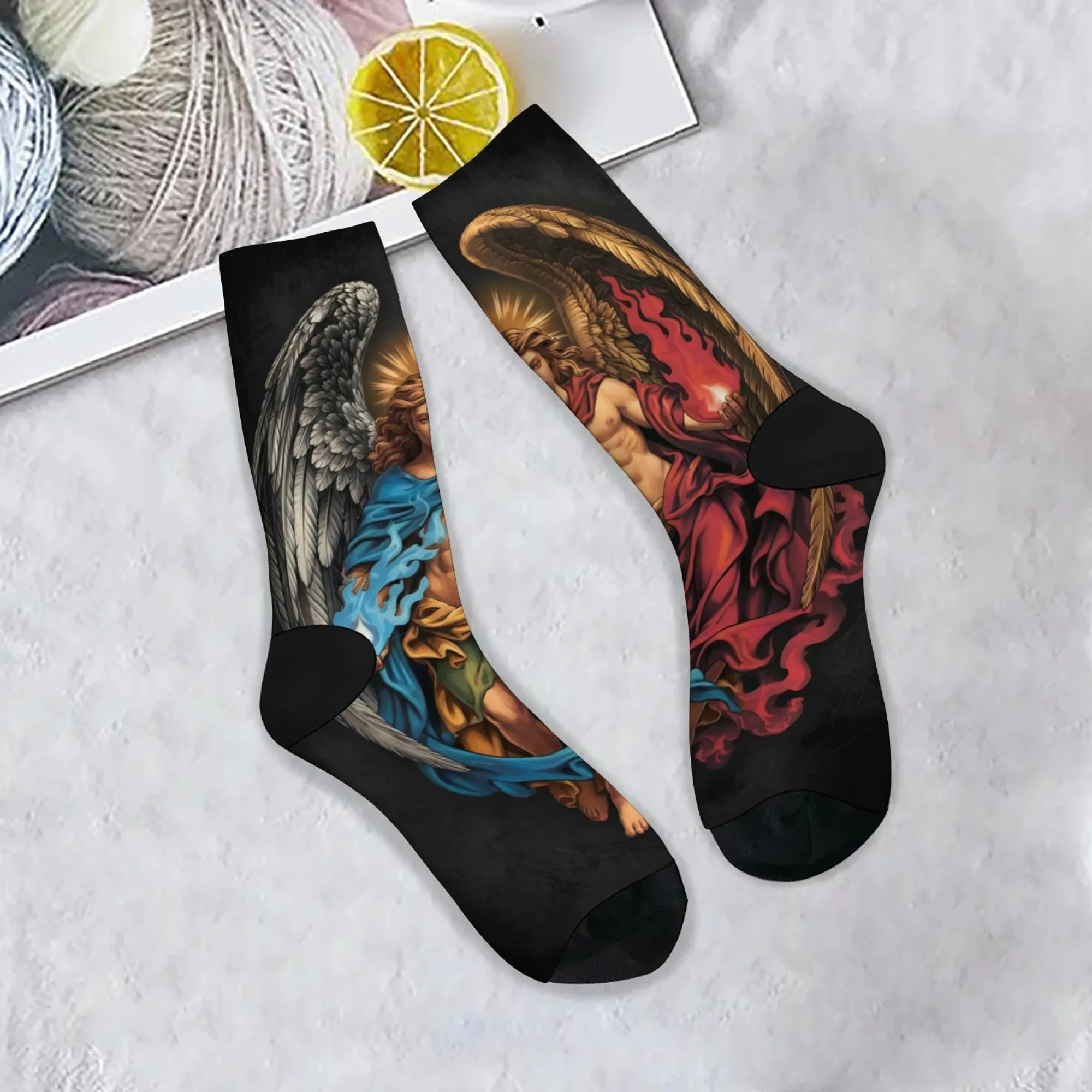 Holy Angel Theme Casual Socks Comfortable Breathable Non-slip Socks Novelty Harajuku Street Hip-hop Crew Socks Party Fun Gift
Holy Angel Theme Casual Socks Comfortable Breathable Non-slip Socks Novelty Harajuku Street Hip-hop Crew Socks Party Fun Gift
