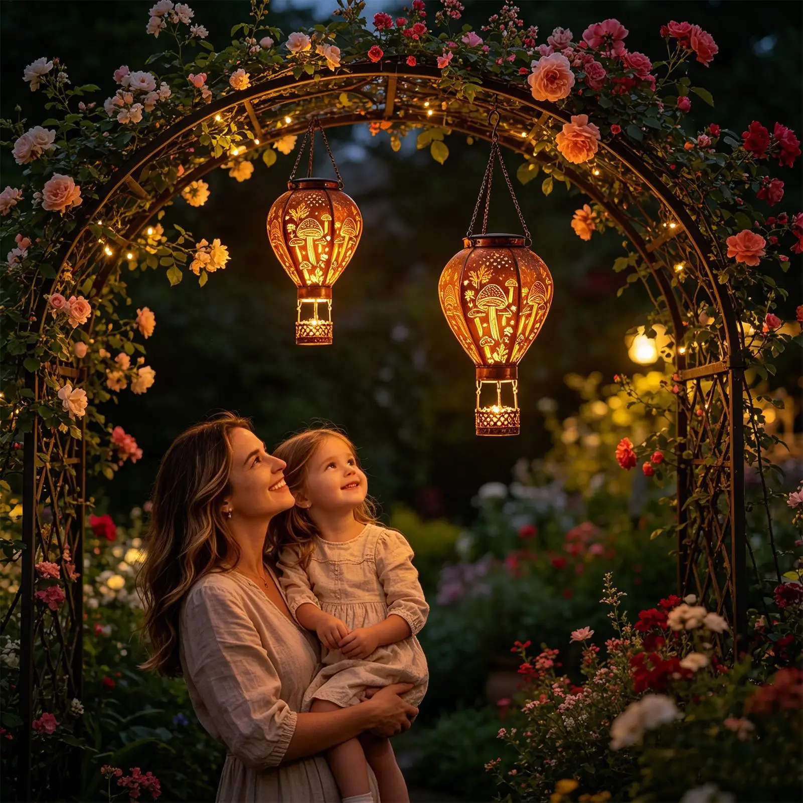Hot Air Balloon Solar Light Metal Waterproof Hummingbird And Mushroom Decoration Outdoor Solar Lantern For Patio Fence Path Wall
Hot Air Balloon Solar Light Metal Waterproof Hummingbird And Mushroom Decoration Outdoor Solar Lantern For Patio Fence Path Wall