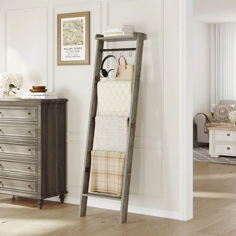Blanket Ladder Shelf For Living Room, Decorative Quilt Rack With Storage Shelf, 6Tier Farmhouse Ladder Holder Organizer With 4
Blanket Ladder Shelf For Living Room, Decorative Quilt Rack With Storage Shelf, 6Tier Farmhouse Ladder Holder Organizer With 4