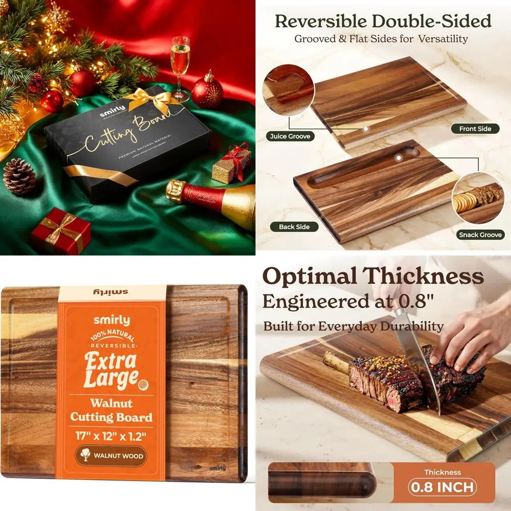 Очень большая разделочная доска из орехового дерева толщиной 1,2 с глубокой канавкой для сока — сверхмощная и легко чистящаяся
Очень большая разделочная доска из орехового дерева толщиной 1,2 с глубокой канавкой для сока — сверхмощная и легко чистящаяся