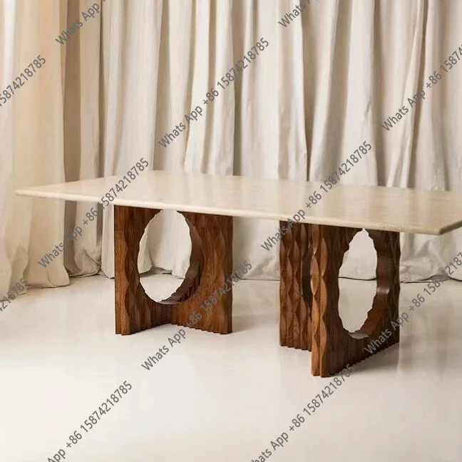 Wabi Sandy Wind Natural Marble Designer Dining Table Antique Retro Light Luxury Art Solid Wood Leg Rectangle
Wabi Sandy Wind Natural Marble Designer Dining Table Antique Retro Light Luxury Art Solid Wood Leg Rectangle