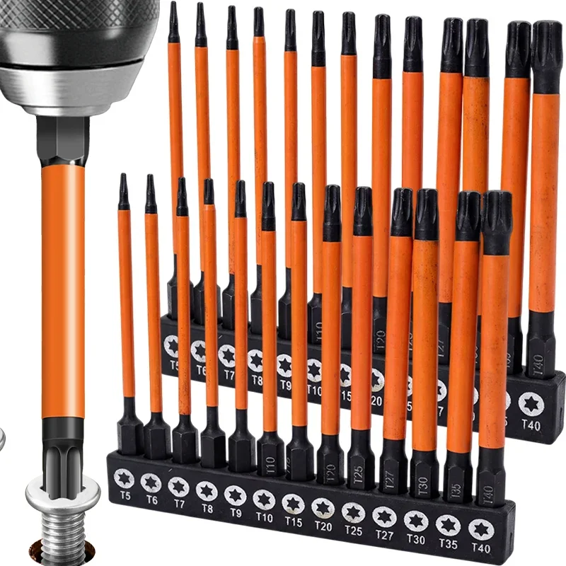 Torx Screwdriver Bit Set S2 Alloy Steel Security Star Bits 75-150mm Extended Length Magnetic Power Tool Drill Hardness Accessory
Torx Screwdriver Bit Set S2 Alloy Steel Security Star Bits 75-150mm Extended Length Magnetic Power Tool Drill Hardness Accessory