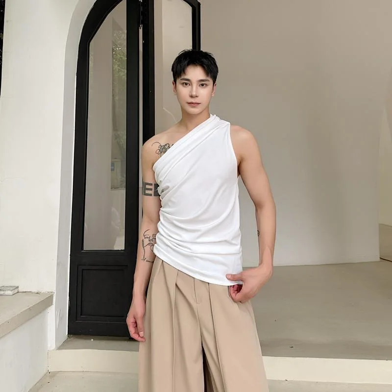 Men Skew Neck One Shoulder Handsome Shirts Tops Male Sexy Allure Party Night Club Tees T Shirt Ins Chic Trendy Senior Vest Camis
Men Skew Neck One Shoulder Handsome Shirts Tops Male Sexy Allure Party Night Club Tees T Shirt Ins Chic Trendy Senior Vest Camis