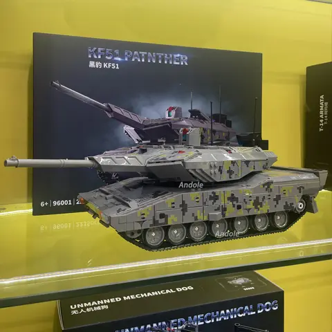 Military Panther KF51 Main Battle Tank Building Blocks WW2 Army Soldier Weapons Model Bricks Toys For Kid Birthday Gift MOC