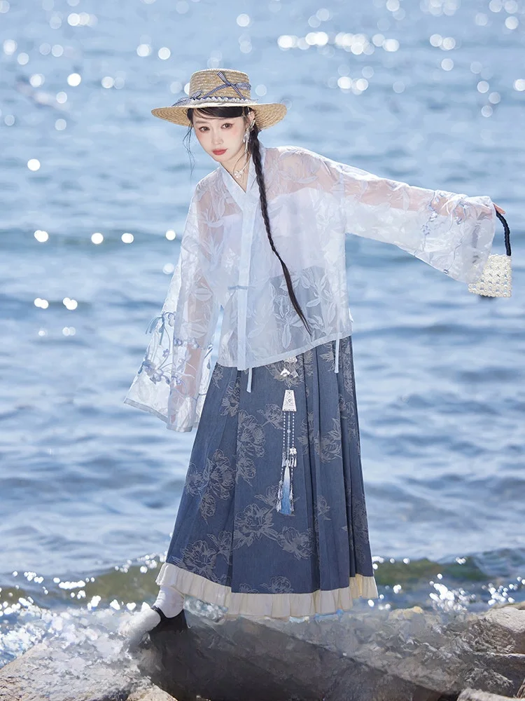 Оригинальный джинсовый комплект Hanfu с изображением июля, женская джинсовая юбка с коротким воротником, традиционная китайская одежда, летний наряд
Оригинальный джинсовый комплект Hanfu с изображением июля, женская джинсовая юбка с коротким воротником, традиционная китайская одежда, летний наряд