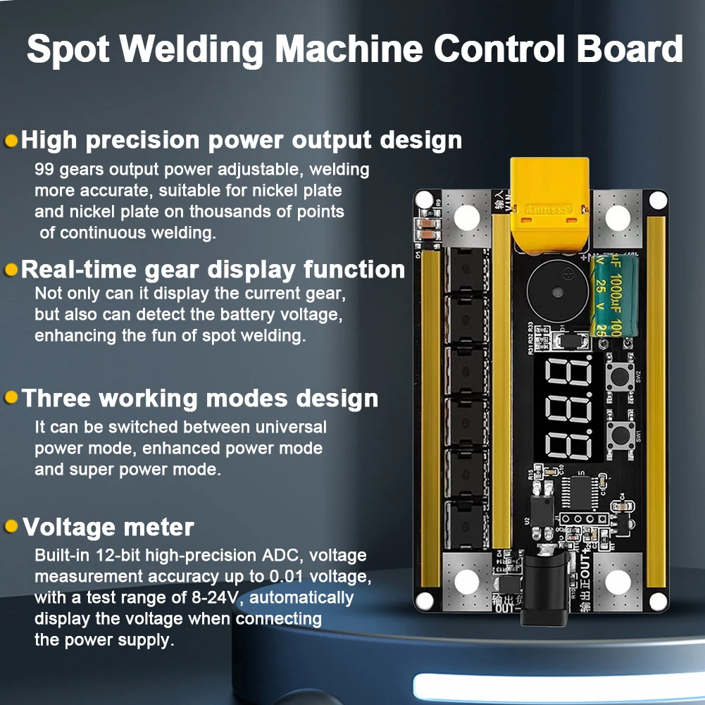 GX591 Mainboard Welder Digital Tube Display 12V Welding Circuit Board Support Welding 0.1mm-0.2mm Nickel Sheet for 18650 Battery
GX591 Mainboard Welder Digital Tube Display 12V Welding Circuit Board Support Welding 0.1mm-0.2mm Nickel Sheet for 18650 Battery